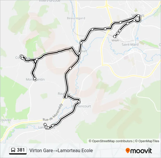 381 Bus Line Map