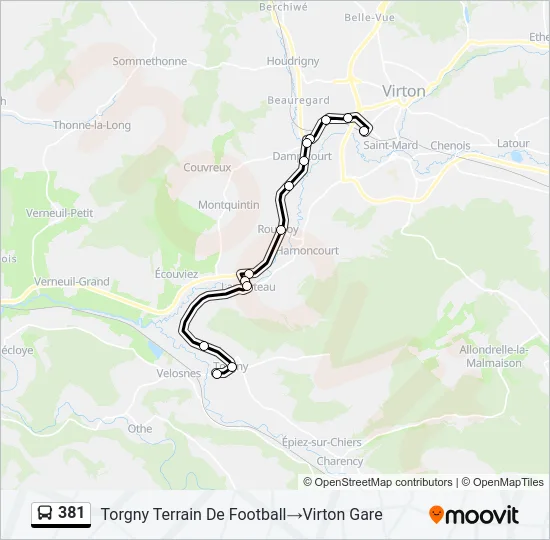 381 Bus Line Map