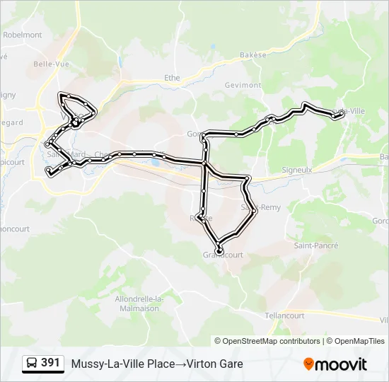 391 Bus Line Map