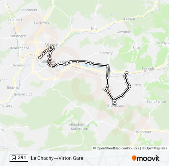 391 Bus Line Map