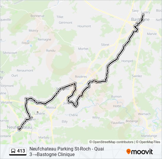 413 bus Line Map