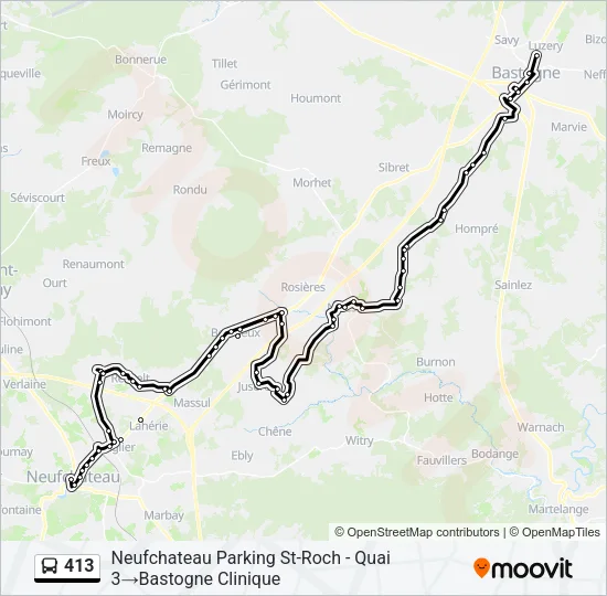413 Bus Line Map