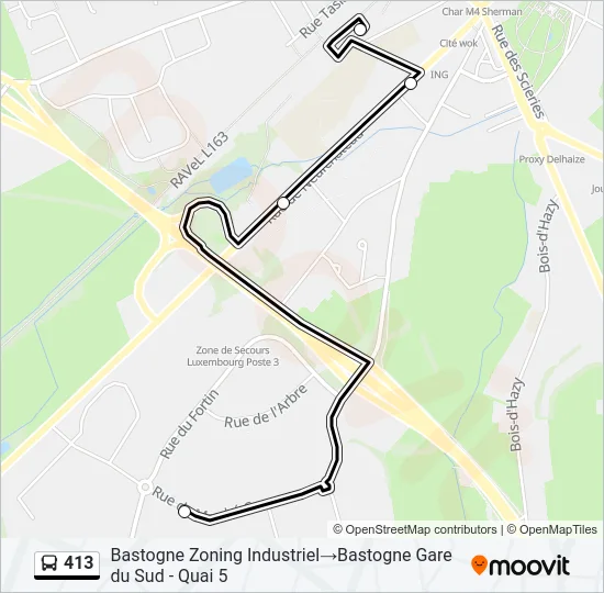 413 Bus Line Map