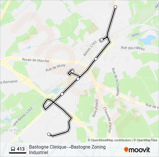 413 Bus Line Map