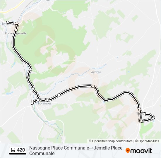 Plan de la ligne 420 de bus