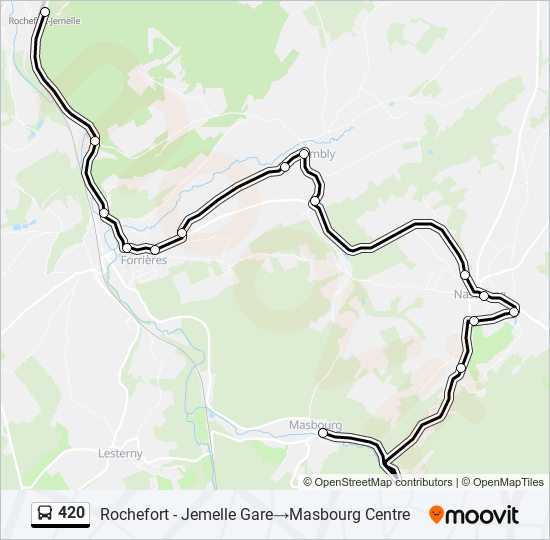 Plan de la ligne 420 de bus