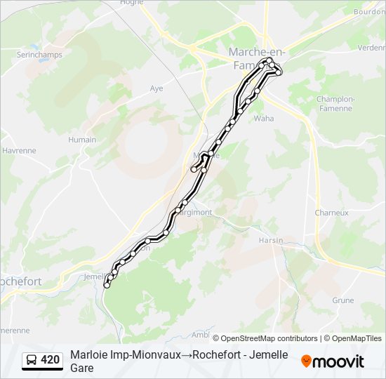 Plan de la ligne 420 de bus