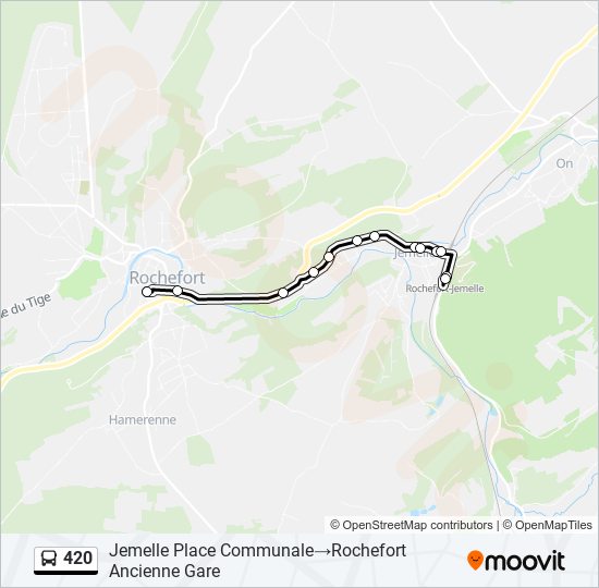 Plan de la ligne 420 de bus