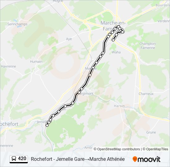 Plan de la ligne 420 de bus