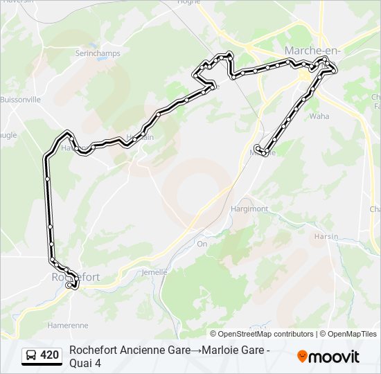 Plan de la ligne 420 de bus