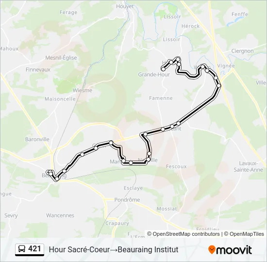 421 Bus Line Map