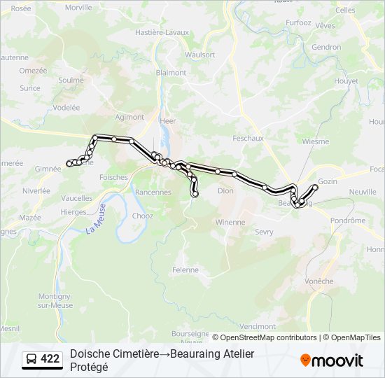 422 bus Line Map