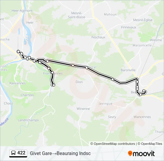 422 Bus Line Map