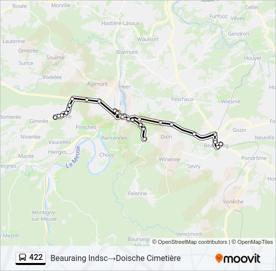 422 bus Line Map