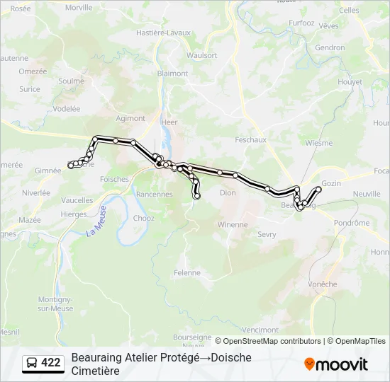 422 Bus Line Map