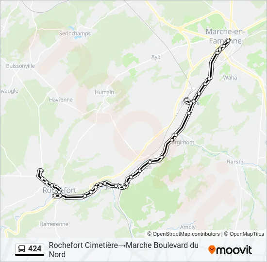 424 Bus Line Map