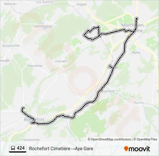 424 Bus Line Map