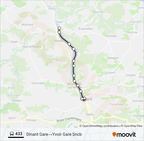 433 Bus Line Map