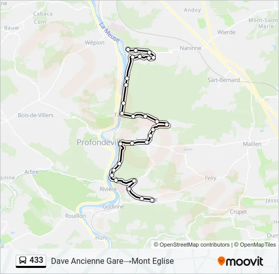 433 Bus Line Map