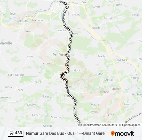 433 Bus Line Map