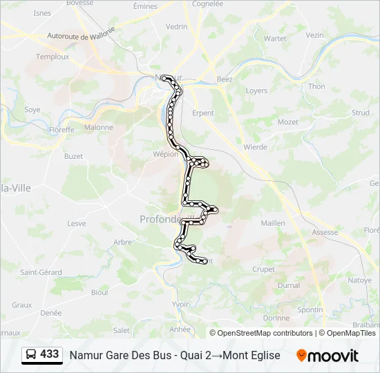 433 Bus Line Map
