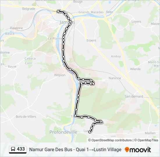 433 Bus Line Map