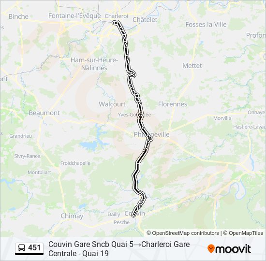 451 bus Line Map