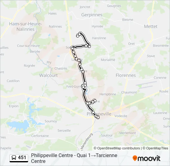 451 Bus Line Map