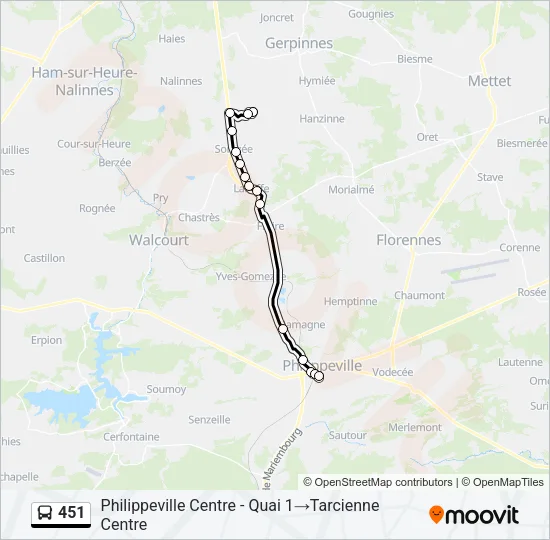 451 Bus Line Map