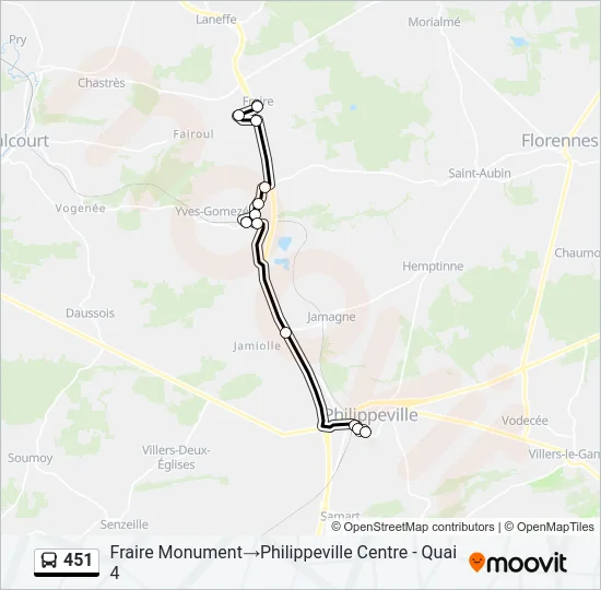 451 Bus Line Map
