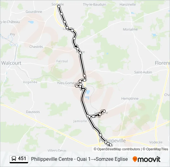 451 Bus Line Map