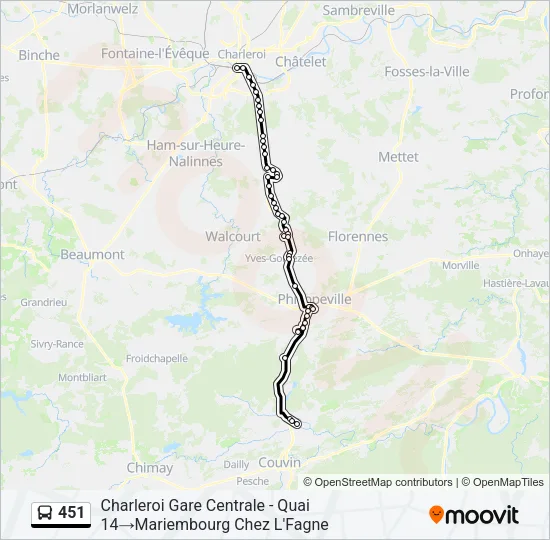 451 Bus Line Map