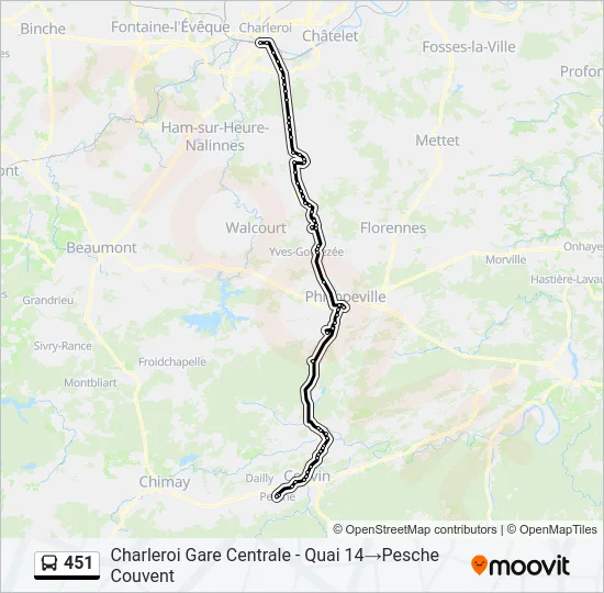 451 Bus Line Map