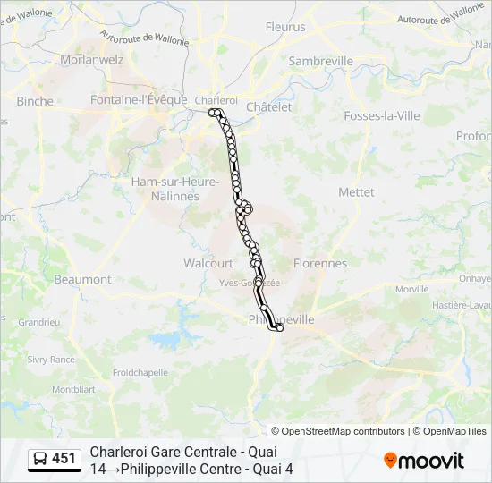 451 Bus Line Map