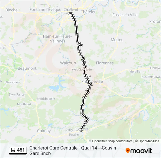 451 Bus Line Map