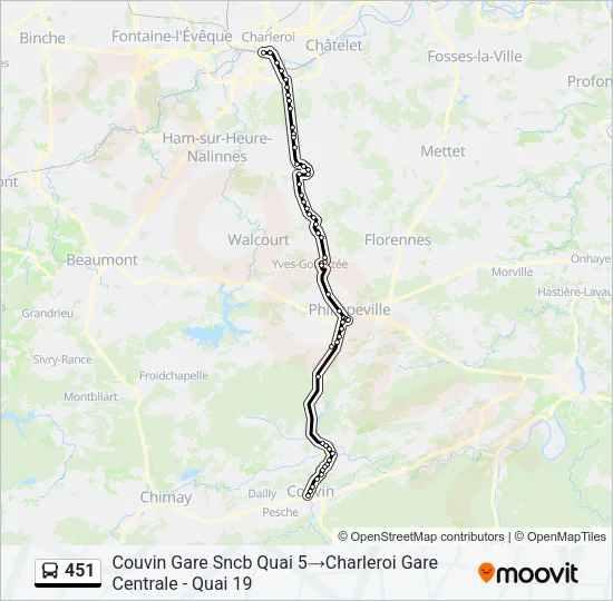 451 Bus Line Map