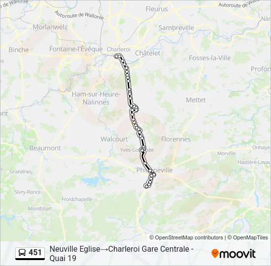 451 Bus Line Map