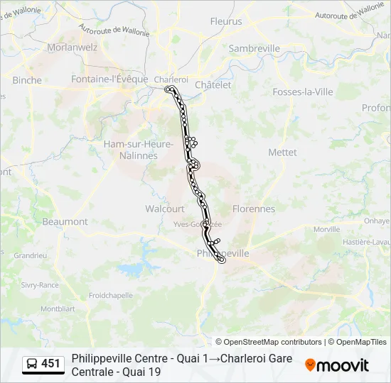 451 Bus Line Map