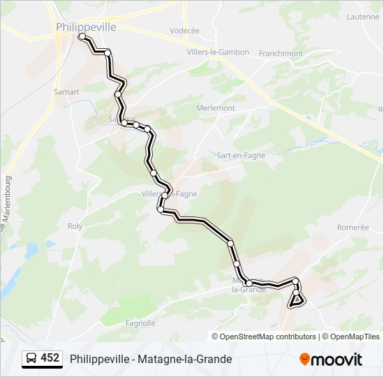 452 bus Line Map