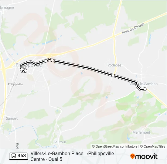 453 Bus Line Map