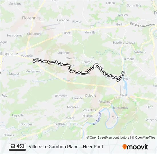 453 Bus Line Map