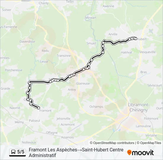 5/5 Bus Line Map