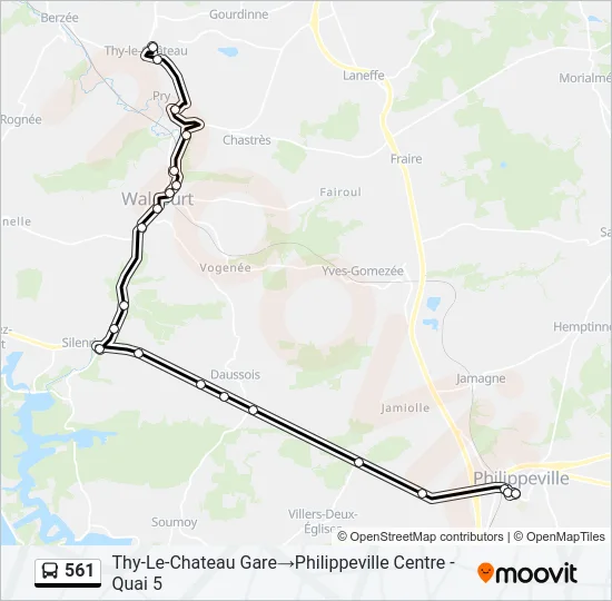 561 Bus Line Map