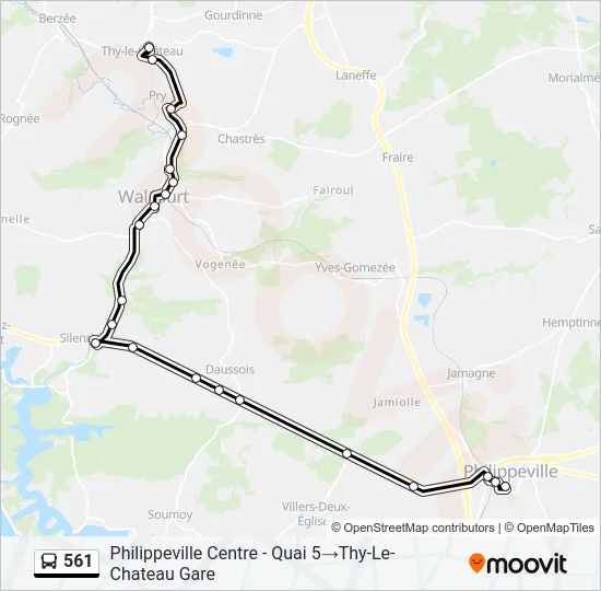 561 Bus Line Map