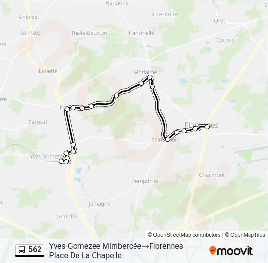 562 Bus Line Map