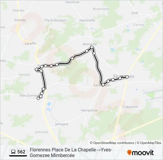562 Bus Line Map