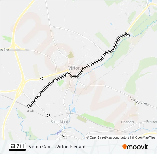 711 Bus Line Map