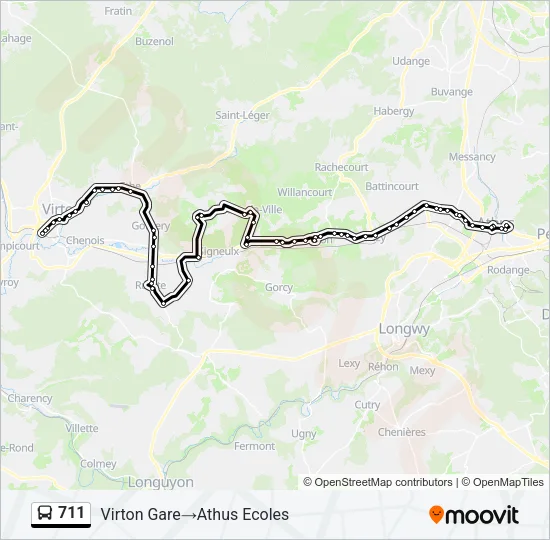 711 Bus Line Map