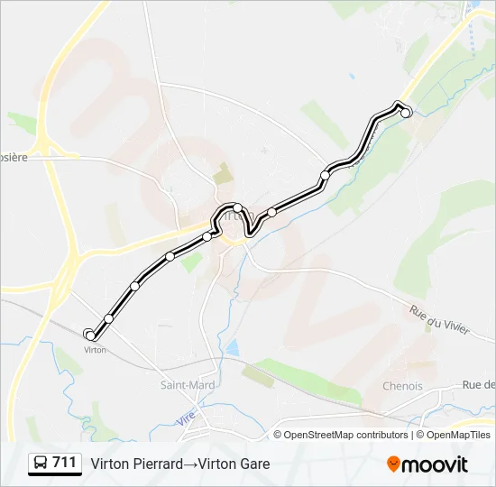 711 Bus Line Map