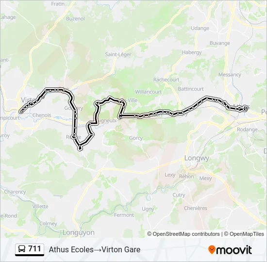711 Bus Line Map
